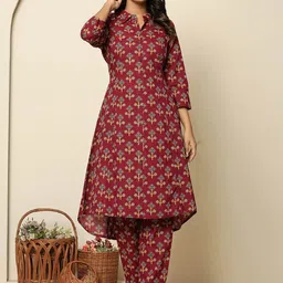 CHETI Printed Pure Cotton Tunic With Trousers Co-Ords-picture-39