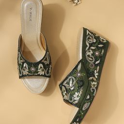 V-WALK Women Embellished Platform Sandals-picture-15