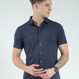 Monte Carlo Men Micro Ditsy Slim Fit Printed Casual Regular Shirt-image-42