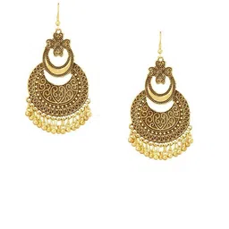 ZURIKRISHA Gold-Plated Crescent Shaped Chandbalis-image-81
