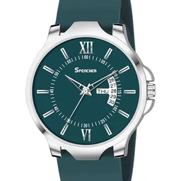 SPENCHER Men Round Reset Time Analogue Watch Spencher Dope2 Silicone Teal Green DD-50