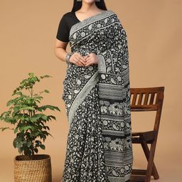 BALOOBI Ethnic Motifs Silk Blend Ready to Wear Bhagalpuri Saree-53