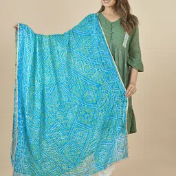 LA FEMINAE Printed Art Silk Bandhani Dupatta with Zari-17