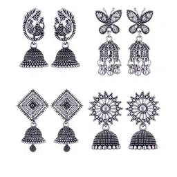 Sangria Silver-Plated Alloy Earrings-29