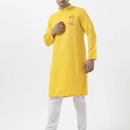 DEVOILER Men Ethnic Motifs Printed Regular Kurta with Pyjamas image 4