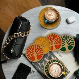 PRAKARTIK 13-Pcs Green & Red Printed Table Placemats&Coasters image 2