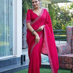SANJANA SILK Embellished Sequinned Silk Blend Saree-picture-13