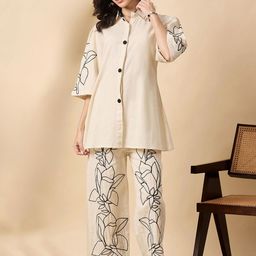 ZUMMER Cotton Embroidered Shirt With Trouser Co-Ords-picture-11