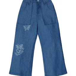 Nino Togs Girls Flared Low Distress Embellished Jeans-image-96