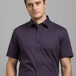 Louis Philippe Men Spread Collar Textured Cotton Formal Shirt-picture-29