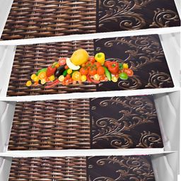 Aura 4-Pcs Brown Printed Fridge Organisers-28