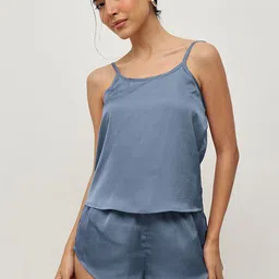 HOUSE OF S Sleeveless Satin Top With Short-picture-35