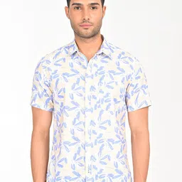 Indian Terrain Men Classic Fit Spread Collar Abstract Printed Cotton Casual Shirt-picture-33