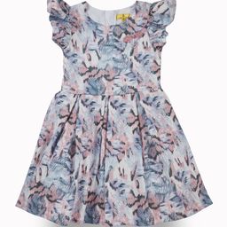Gini and Jony Print Flutter Sleeve Applique Blouson Dress-image-3