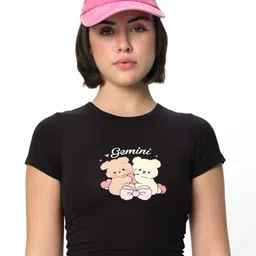 Bonkers Corner Women Printed Extended Sleeves Pockets Slim Fit T-shirt-image-24