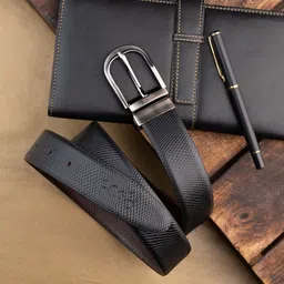 One8 Men Textured Leather Reversible Belt-image-19