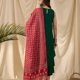 InWeave Women Regular Kurta with Palazzos & With Dupatta image 3