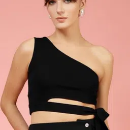 Oomph! One Shoulder Crop Top-30