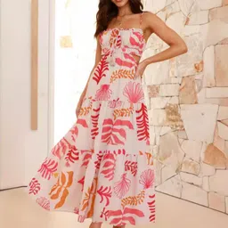 StyleCast Floral Print Chiffon A-Line Midi Dress-image-7