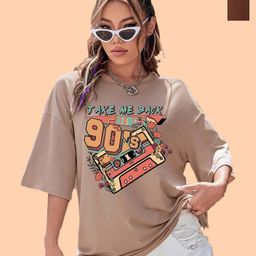 Dreambe Women 2 Printed V-Neck Extended Sleeves T-shirt-picture-7