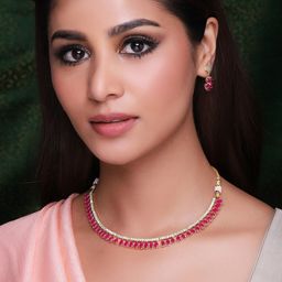 PUJVI American Diamond Studded Jewellery Set-image-82