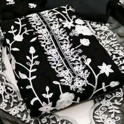 BlissFlair Floral Embroidered Thread Work Georgette Unstitched Dress Material-picture-19