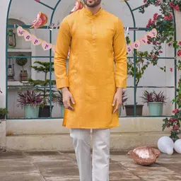 Archittam Men Yellow Kurtas-picture-39
