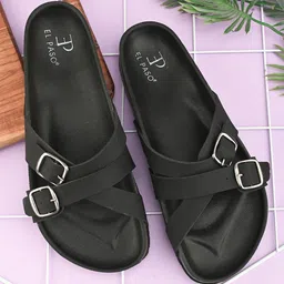 El Paso Women One Toe Flats with Buckles-image-78
