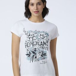 Pepe Jeans Women Graphic Printed Round Neck Pure Cotton T-shirt-image-94