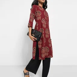 RANGMANCH BY PANTALOONS Women Floral Printed Daily Cotton Pathani Kurta-image-66