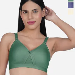 SHYAM SONS FLAIR Pack Of 3 Cotton Cut and Sew Non Padded Full Coverage Bra-picture-39
