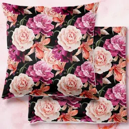 ArtzFolio Multicoloured Set of 2 Velvet Square Cushion Covers-32