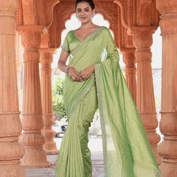 Sitanjali Women Embellished Beads and Stones Silk Blend Saree-image-6