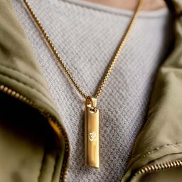 Mesmerize Men Stainless Steel Om Mini Tag Pendant With Chain-image-6