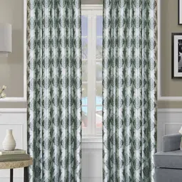 Myntra Elegant Homes Teal & Off White Set of 2 Ethnic Motifs Room Darkening Door Curtain-23