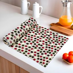 Myntra Elegant Homes Cream-Coloured & Red Printed Shelf Liner Organiser-9