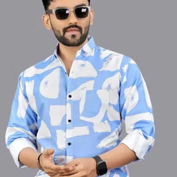 Metronaut Men Classic Fit Abstract Printed Spread Collar Cotton Casual Shirt-image-24