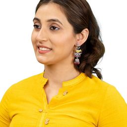 Shining Jewel - By Shivansh Silver-Plated CZ Studded And Pearls Beaded Drop Earrings-39