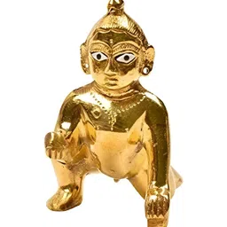 krishnagallery1 Gold Toned Religious Brass Laddu Gopal Showpiece-image-67