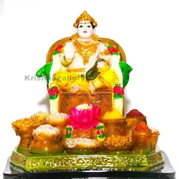 krishnagallery1 White & Gold Toned Religious Marble Showpiece-image-91