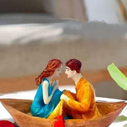 krishnagallery1 Blue & Yellow Boat Love Couple Showpiece-image-79