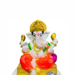 krishnagallery1 White Mable Ganesh Showpiece-image-96