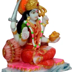 krishnagallery1 White and Red Santoshi Mata Murti Goddess Decorative Showpiece-image-2