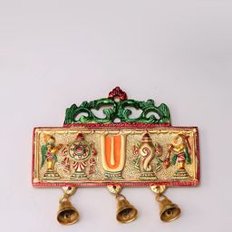 Kridaykraft Gold-Toned & Green Lord Tirupati Balaji Symbol Metal Showpiece-image-9