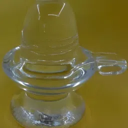 Navyaksh Transparent Glass Shivling Decorative Showpiece-1