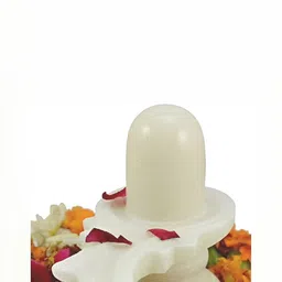 Navyaksh White Stone Shiv Ling Showpiece-30