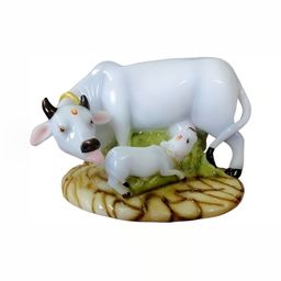 Navyaksh White Cow Bachda Showpiece-image-39