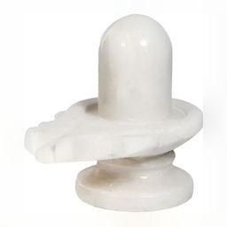 Navyaksh White Religious Small Shivling Showpiece-72