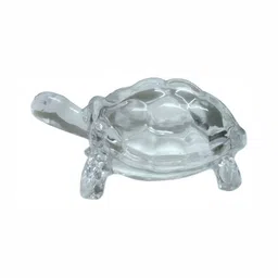 Navyaksh White Glass Turtle With Plate Showpiece-image-80