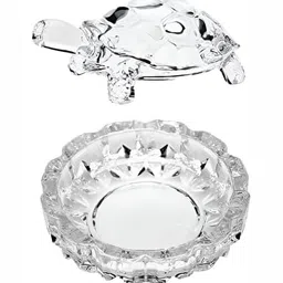 Navyaksh Transparent Glass Turtle Plate Decorative Showpiece-image-35